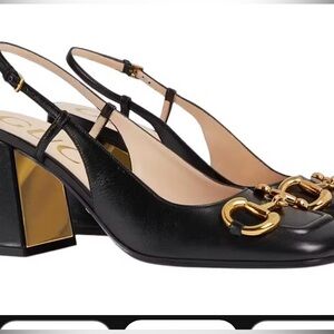 Gucci horse bit sling back